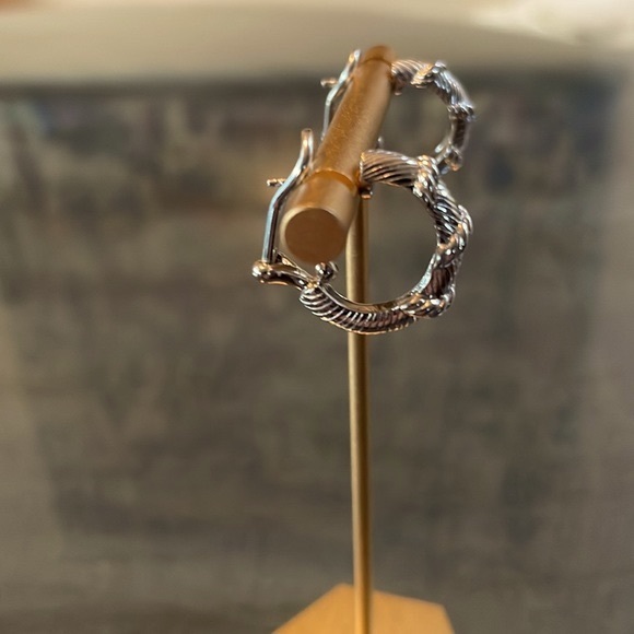 Judith Ripka sterling rope hoop earrings - Picture 5 of 11